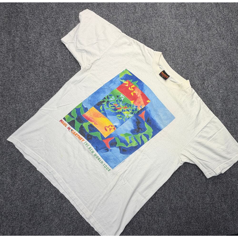 Vintage Paul McCartney 1993 New World Tour XL Tee SGL STCH